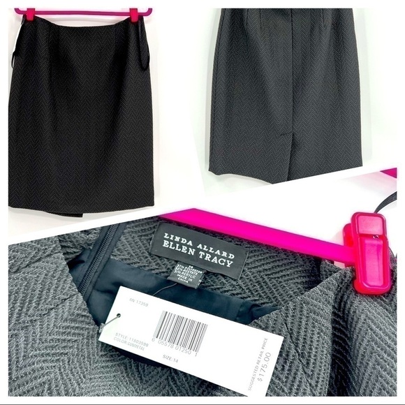 LINDA ALLARD ELLEN TRACY Gray Pencil Skirt Business Casual Size 14 NWT - Picture 1 of 11